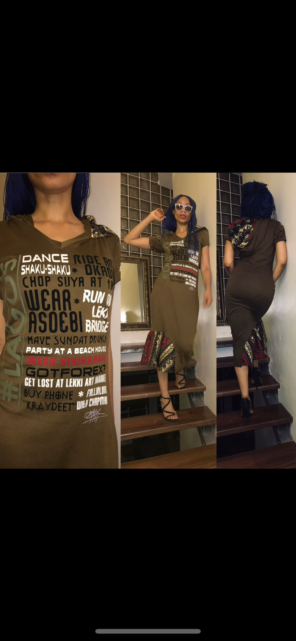 Robe mi-longue à volants latéraux, #Lagos Fav Things
