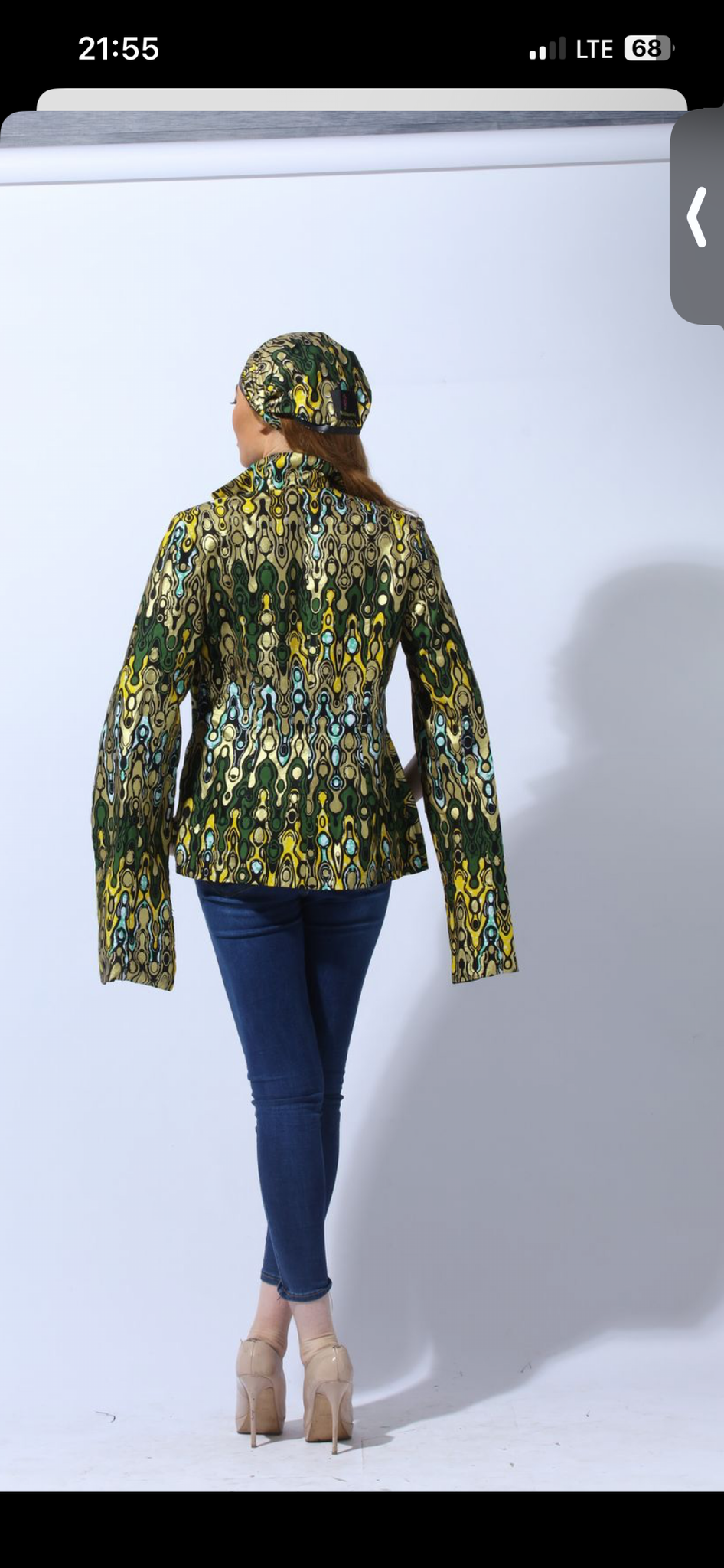 Blazer en coton lamé doré