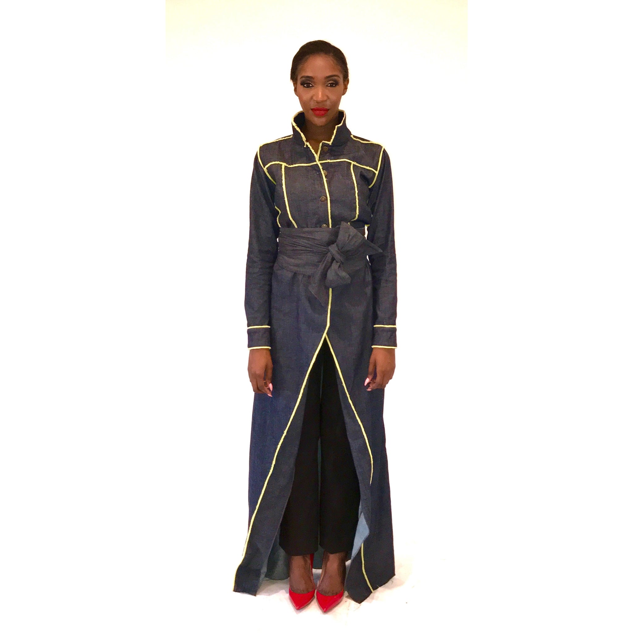 MANTEAU DE CAMIONNEUR MAXI EFFILOCHÉ À LA MAIN SURYA