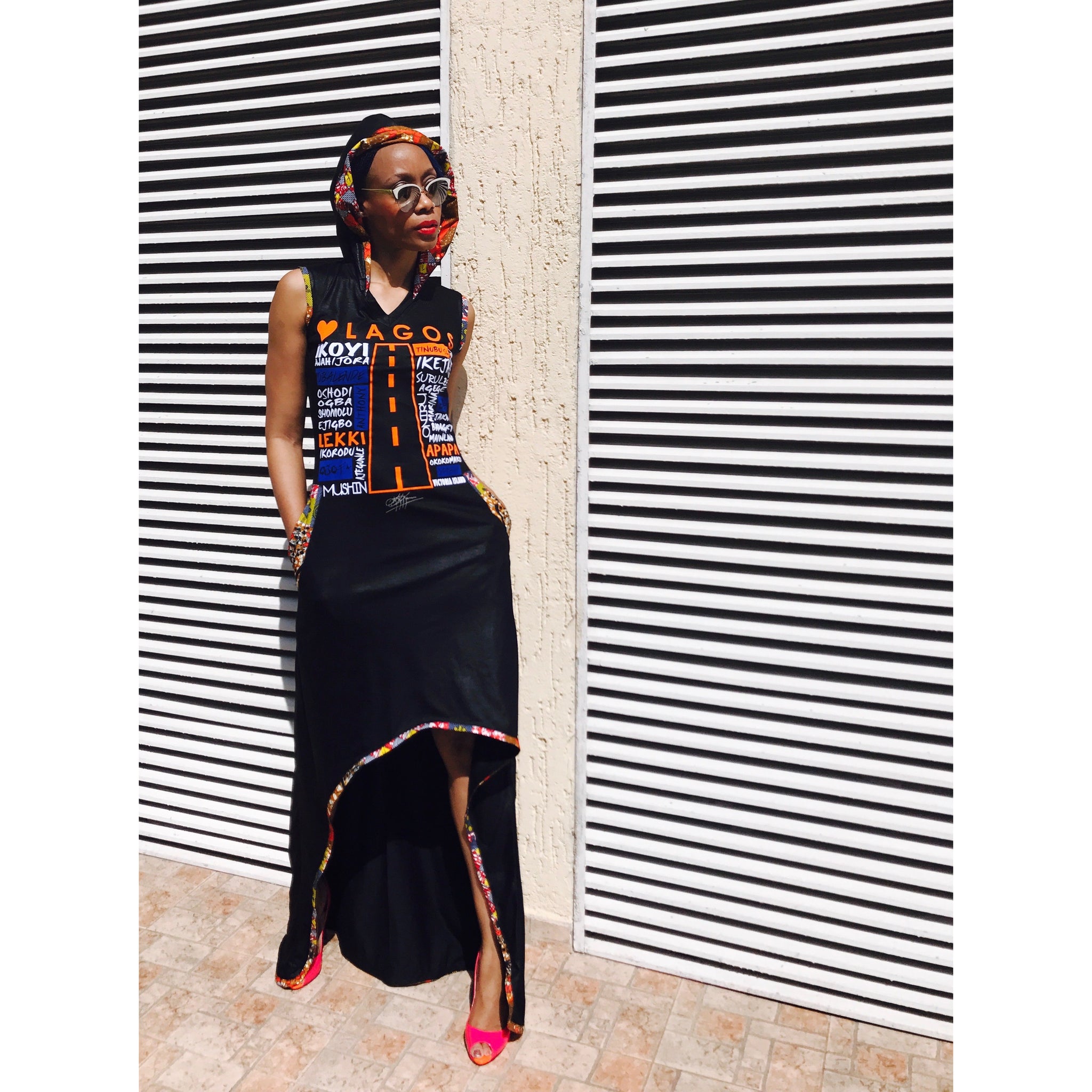 Sweat à capuche Hi Low avec application en velours LUV LAGOS