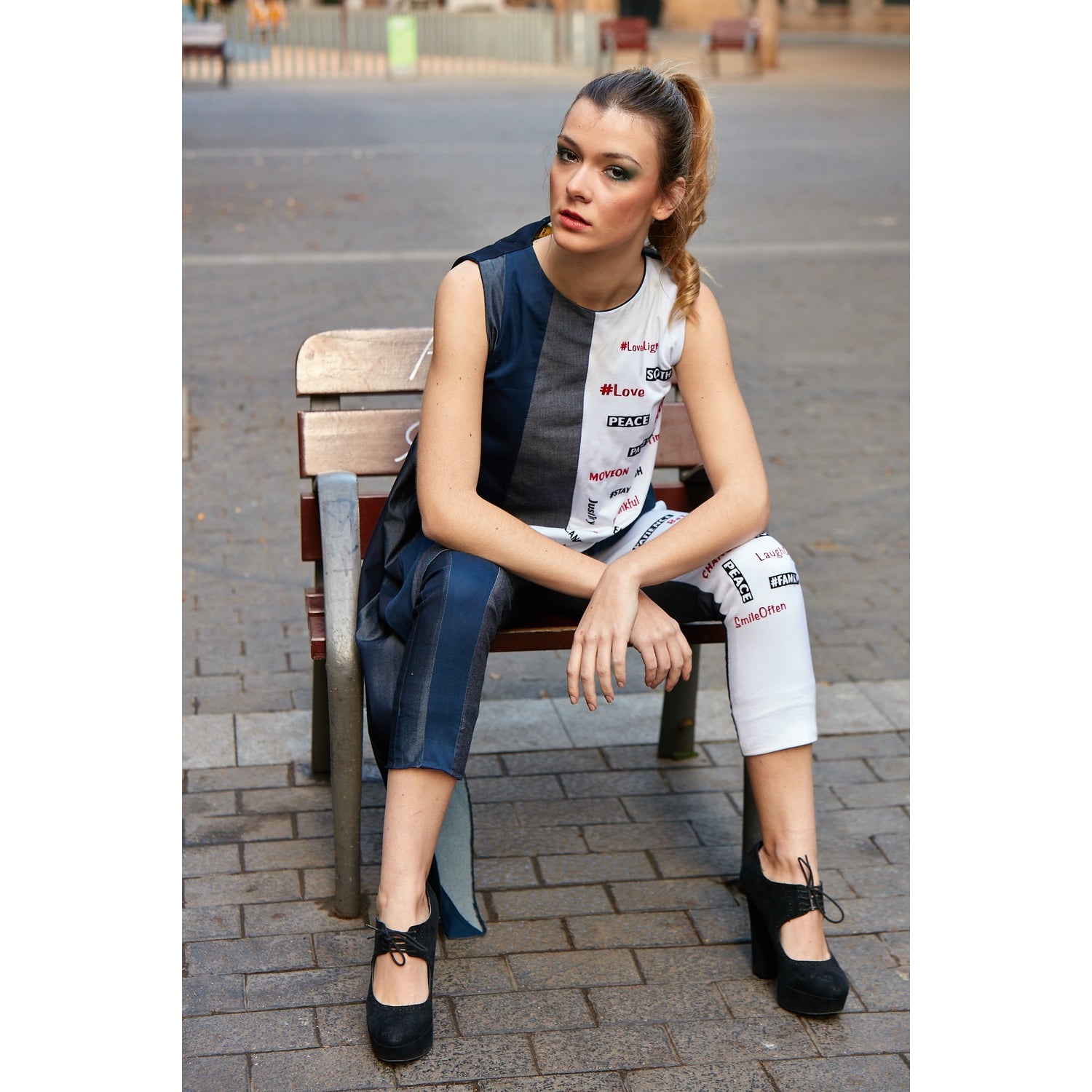 BLOUSE ET PANTALON HAPPY SELENA AVEC APPLIQUES EN VELOURS