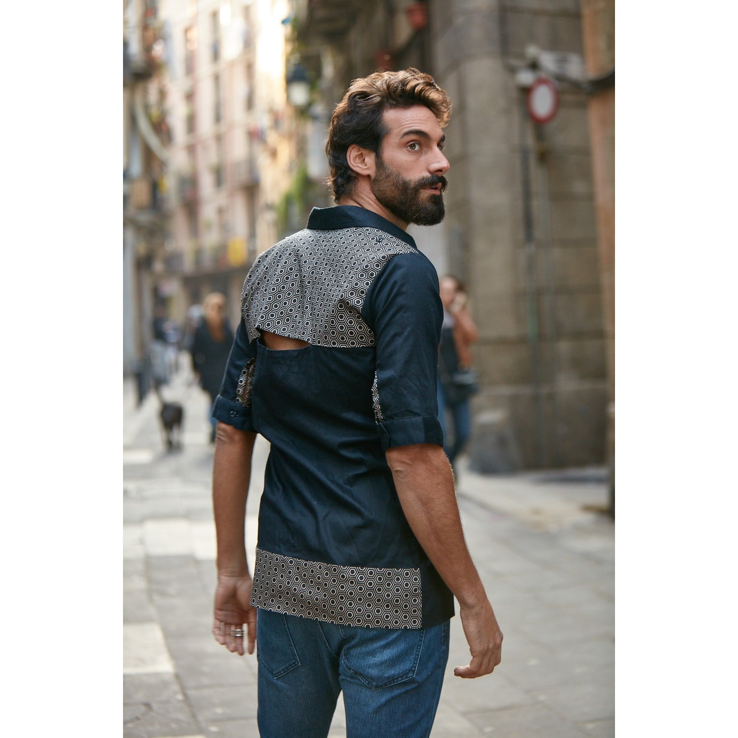 CHEMISE FELIX IMPRIMÉE AU DOS AVEC FENTE