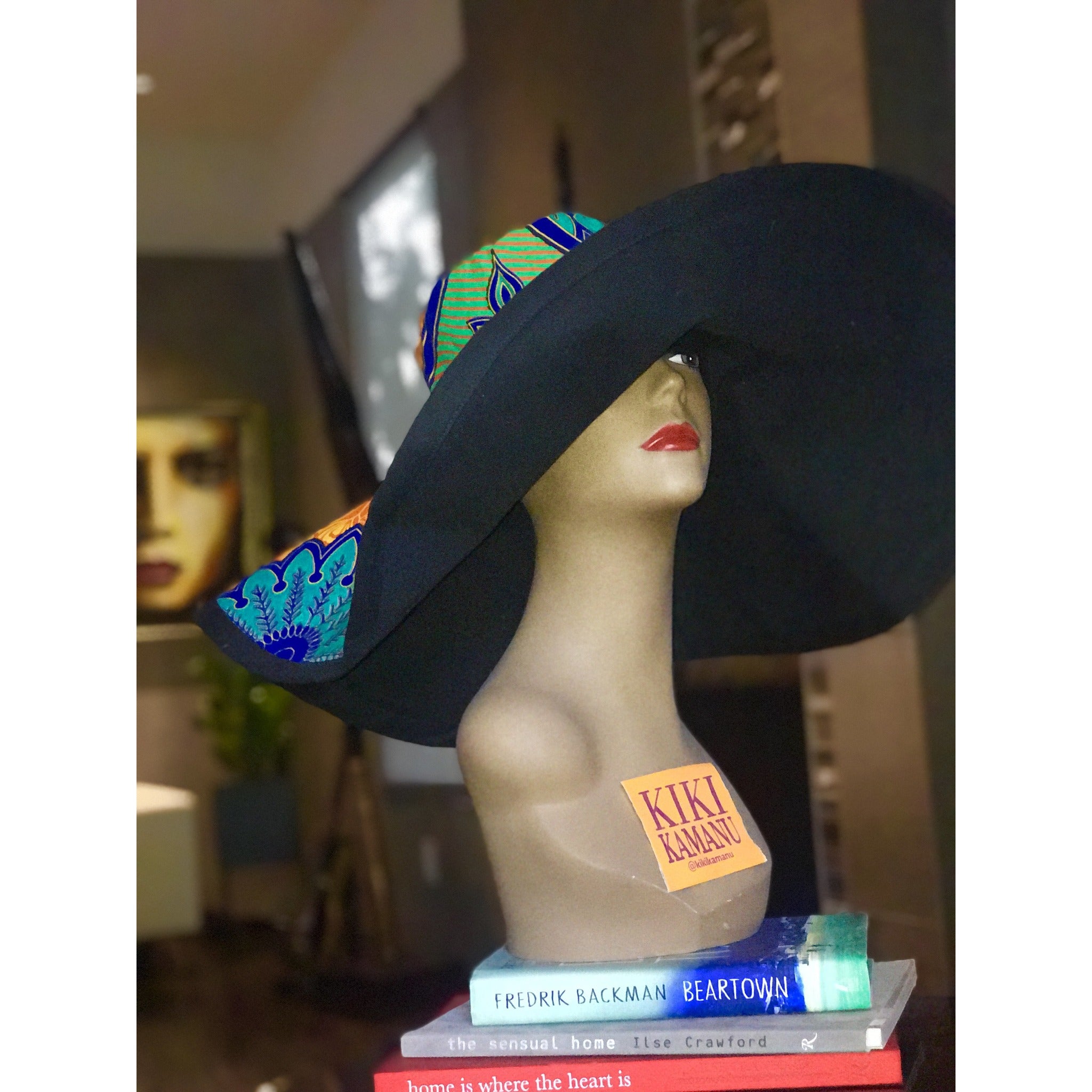 Chapeau de soleil réversible GoodHeadz/imprimé batik Josie noir