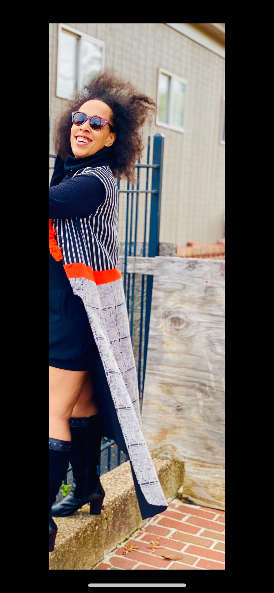 2 en 1 : veste réversible asymétrique effilochée à la main