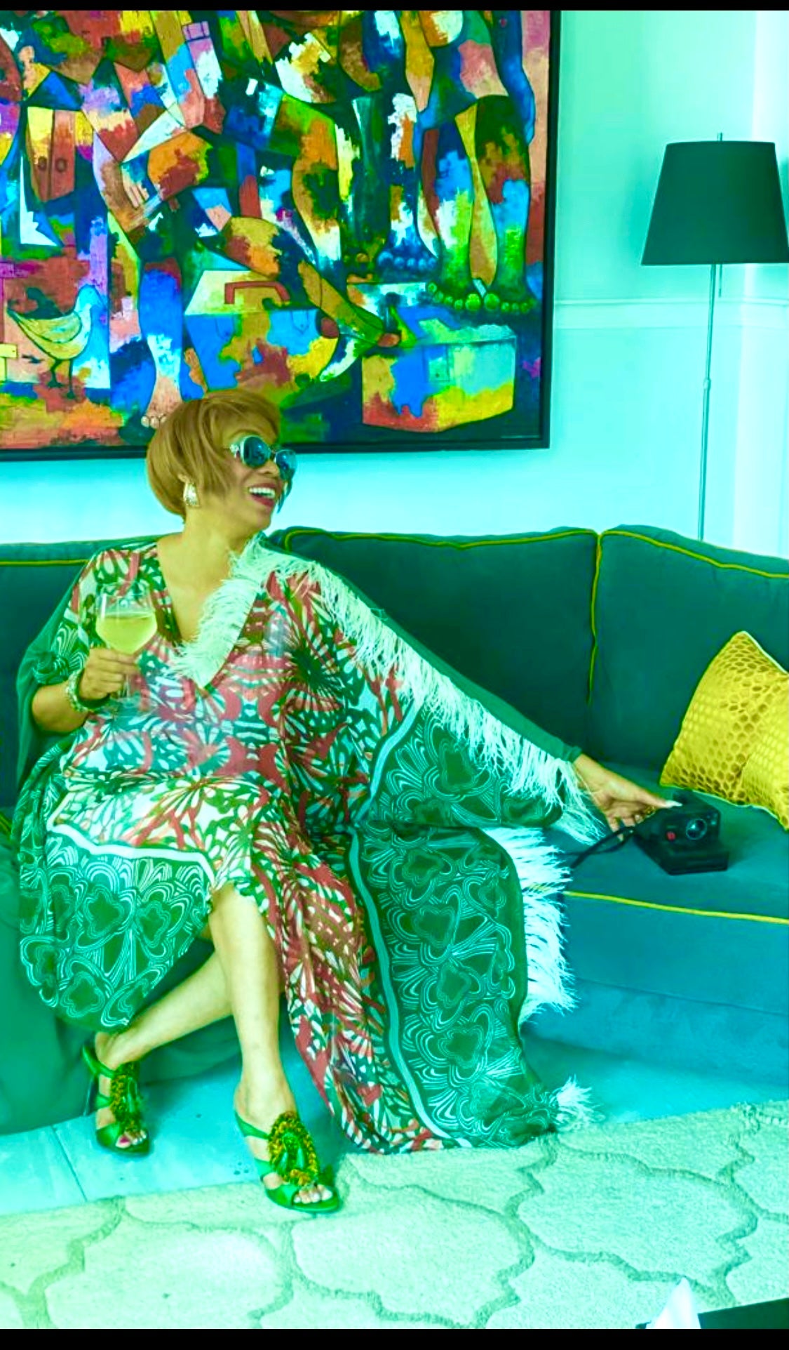Robe Impératrice de Marrakech avec détails en plumes