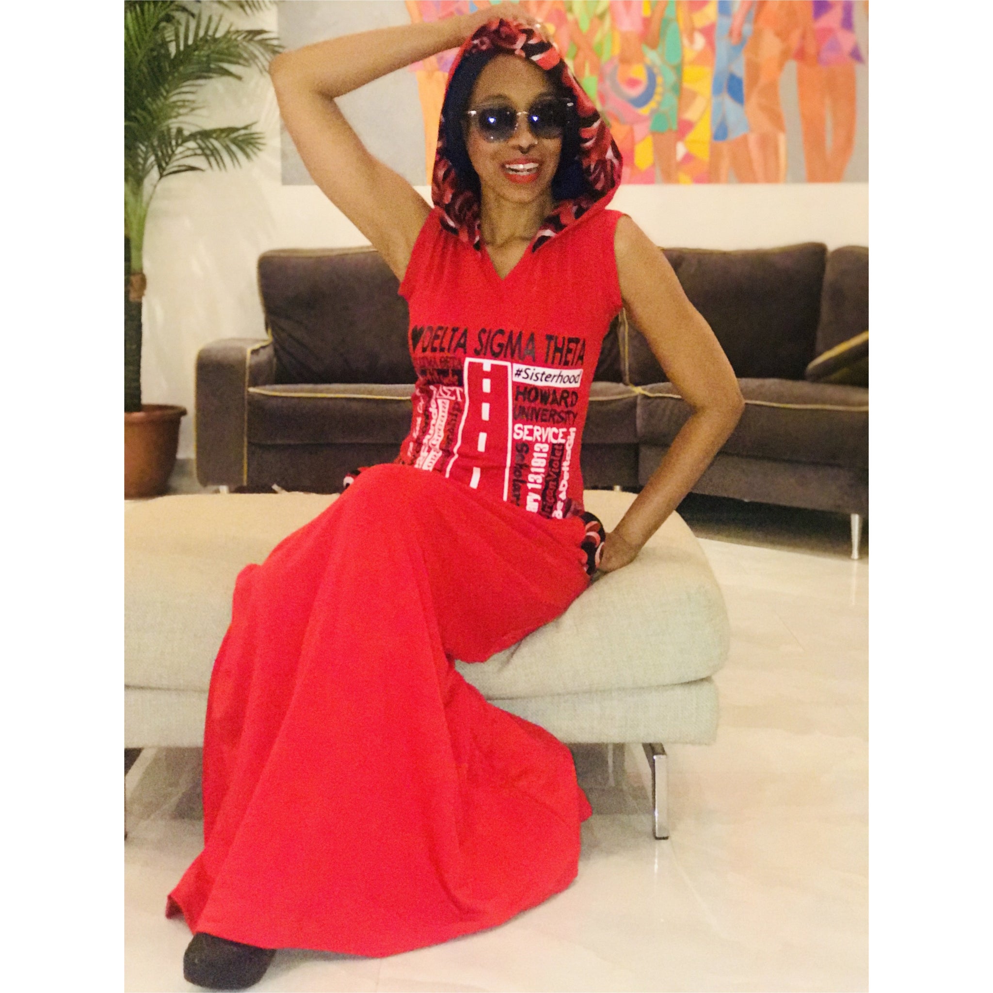 ROBE MAXI À CAPUCHE DELTA SIGMA THETA, DÉTAIL ANKARA