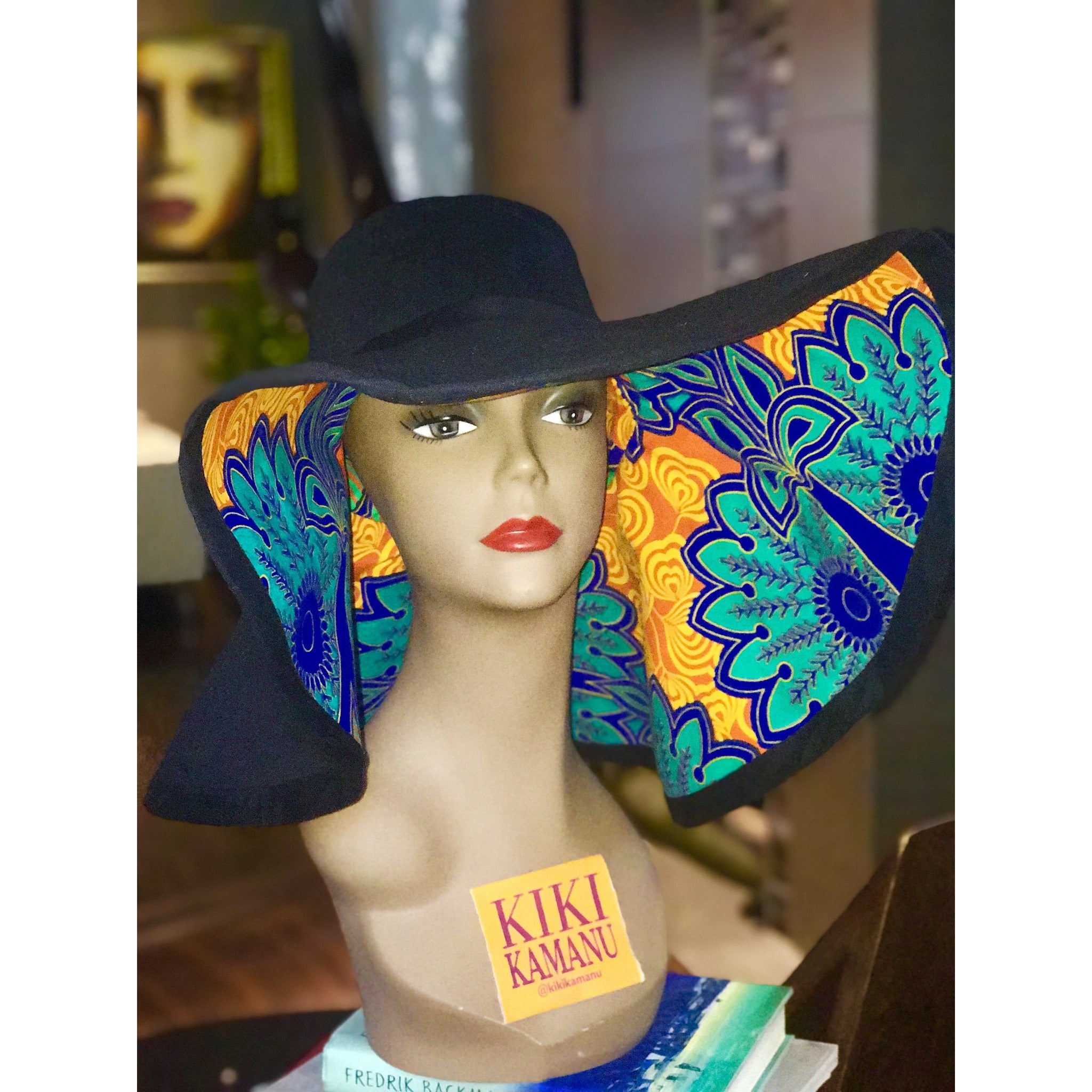 Chapeau de soleil réversible GoodHeadz/imprimé batik Josie noir