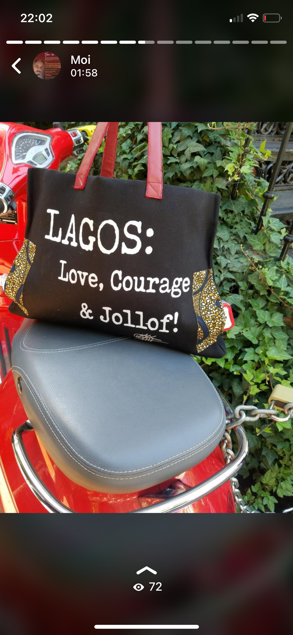 Sac fourre-tout trapèze en cuir : LAGOS : Love, Courage &Jollof