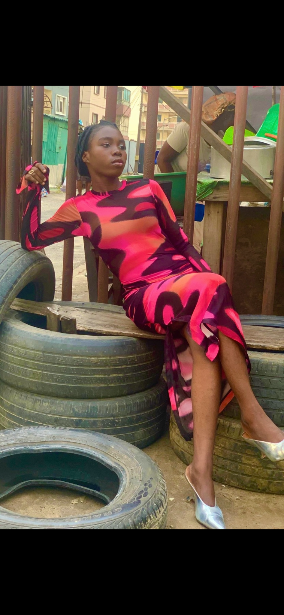 Hand Beaded Pink Flamingo Mesh Dress