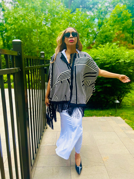 The Embellished Reversible TAYO Cape, Maxi Length