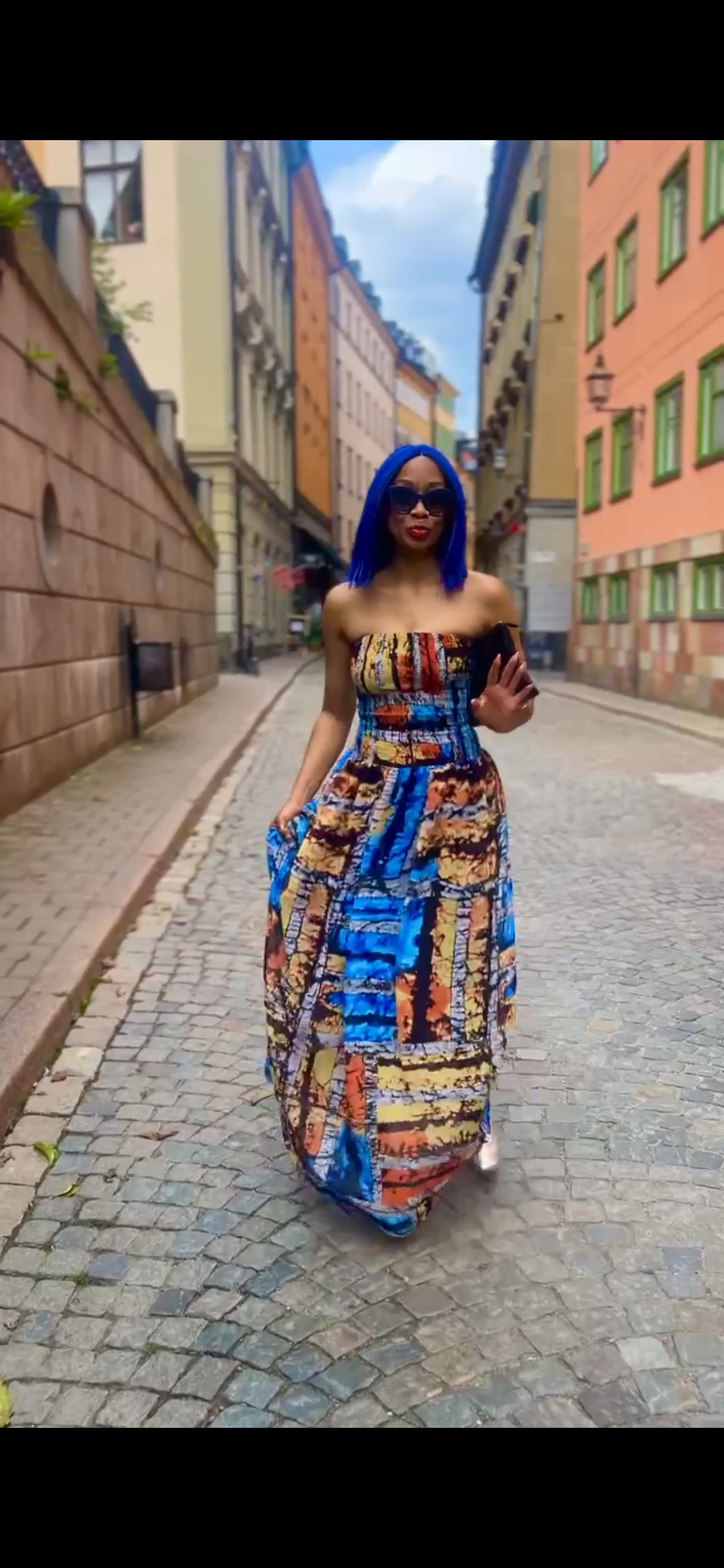 Mykonos Bleu Strapless Maxi