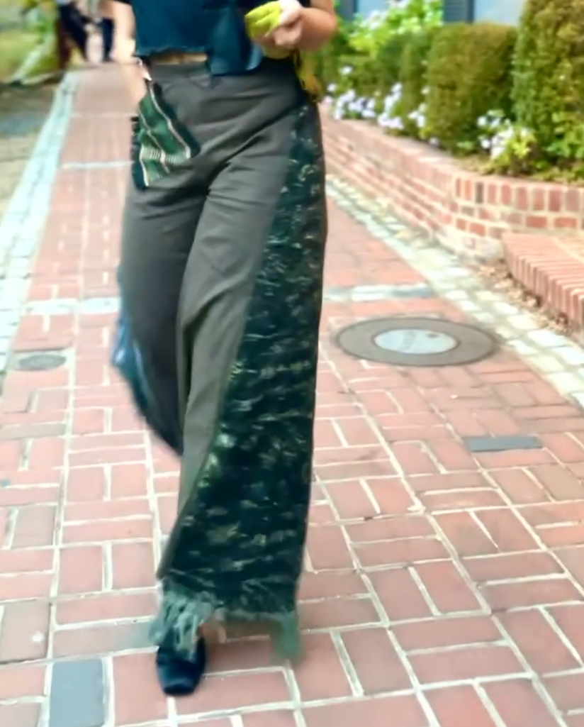 Olive Unisex UPsideDOWN Asóòke Wide Leg Trousers