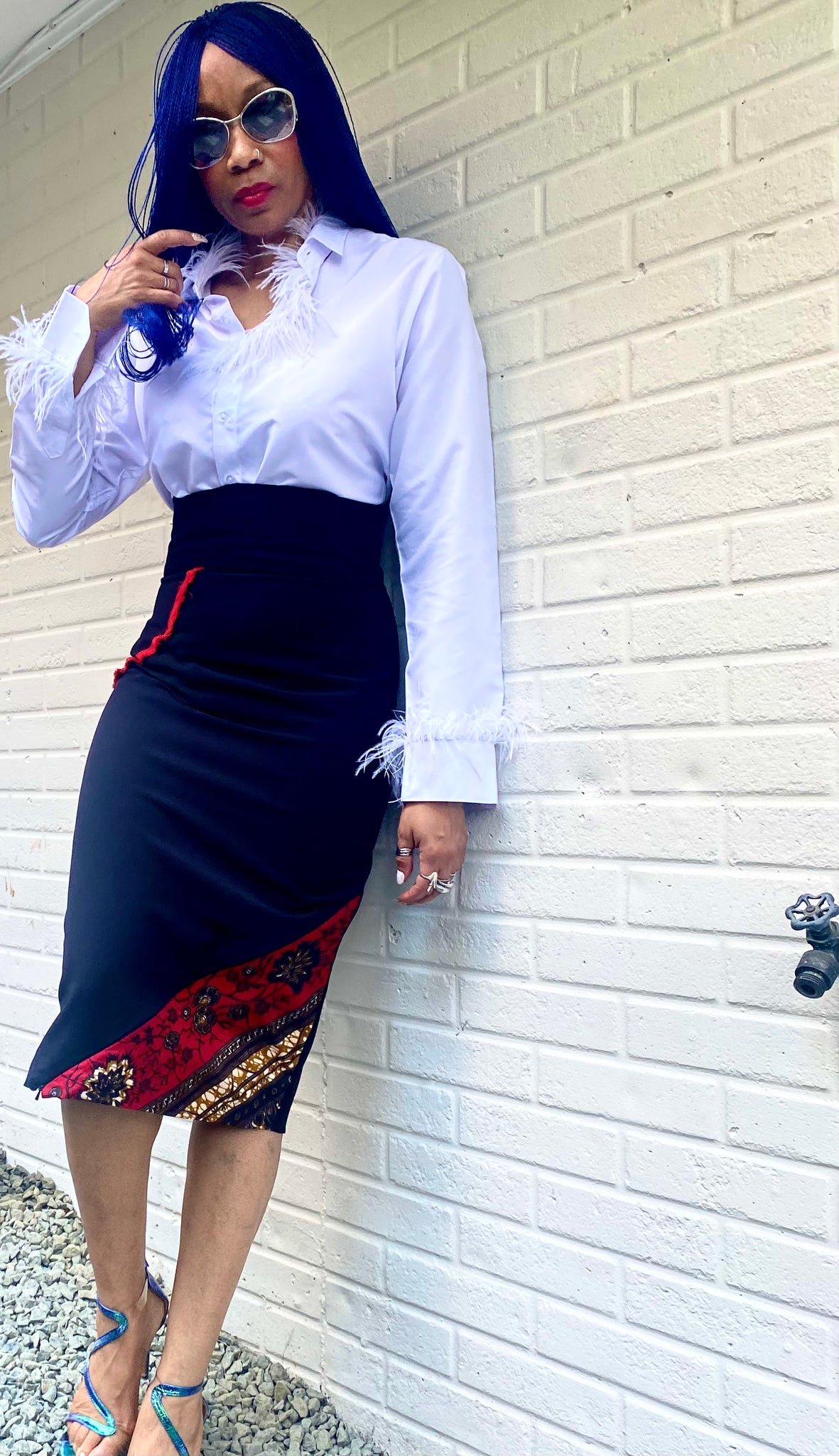 Protocol Skirt with Red Azar Detail