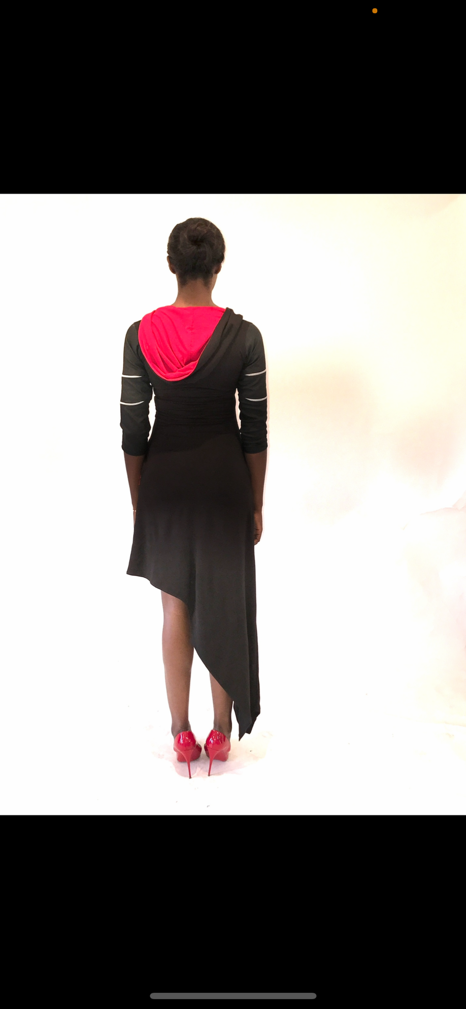 Customised: Something Different From Los Angeles, Zippered Sleeve Detail   HOODED ASYMMETRIC HEM DRESS